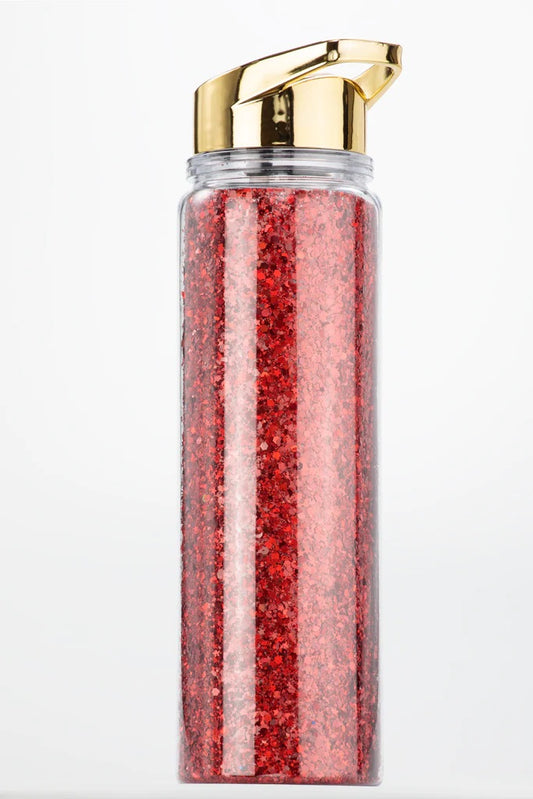 Red Glitter Water bottle