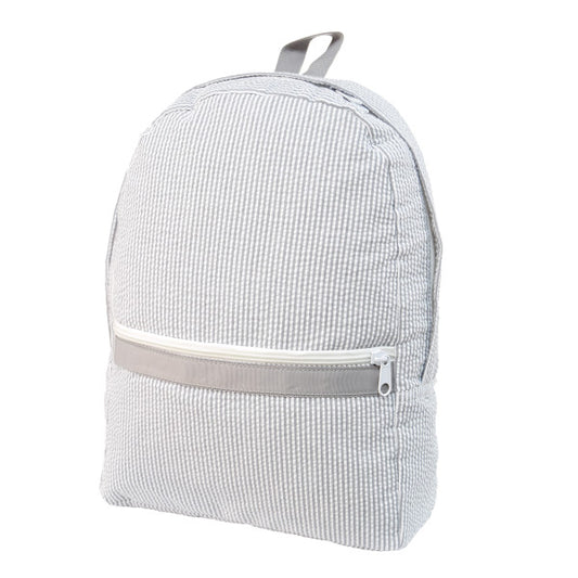 Grey Seersucker Backpack