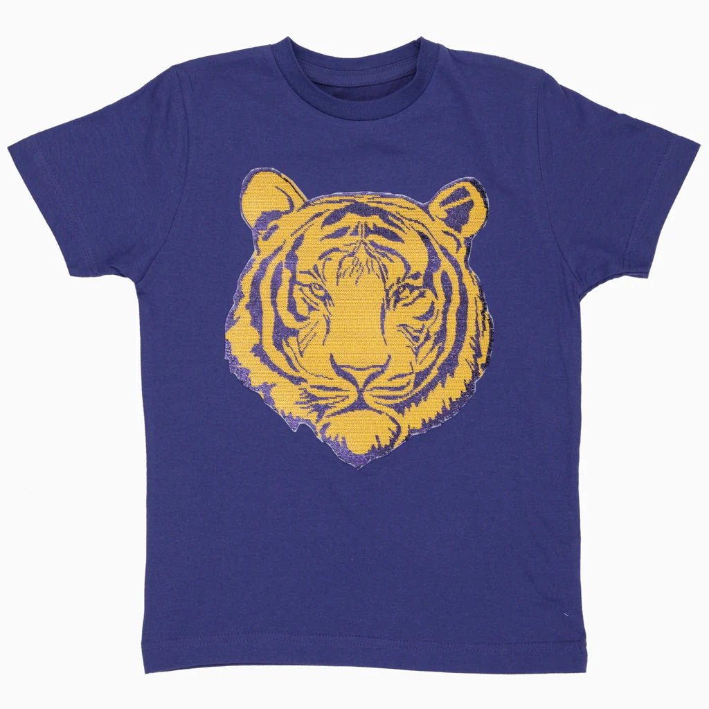 Sequin Tiger Short Sleeve Shirt for Girls