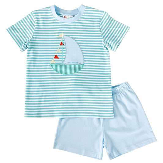 Sailboat Applique Short Set