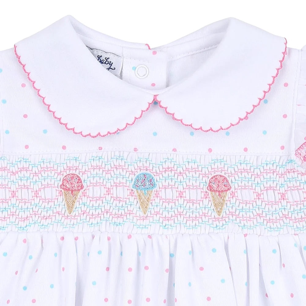 Ice Cream Classic Smocked Collared Bubble