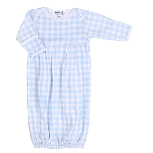 Baby checks Blue Pleated Gown