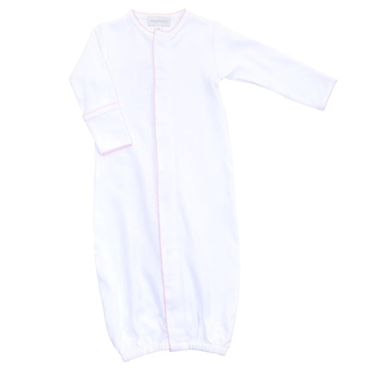 CONVERTER GOWN - WHITE WITH PINK TRIM