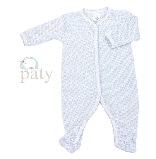 Blue/White Solid Color Footie