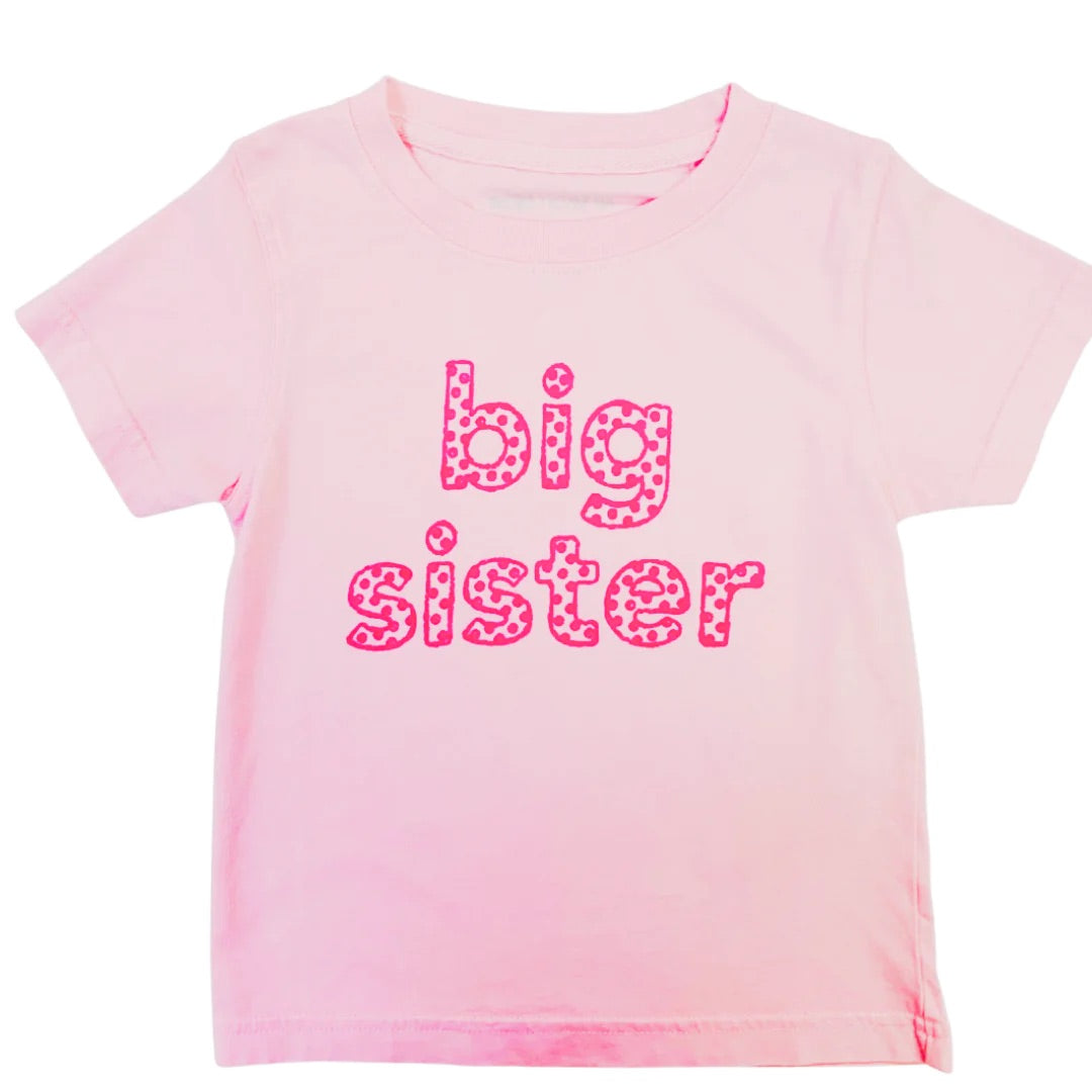 Short-Sleeve Pink/Pink Big Sister T-Shirt/ Pink Font