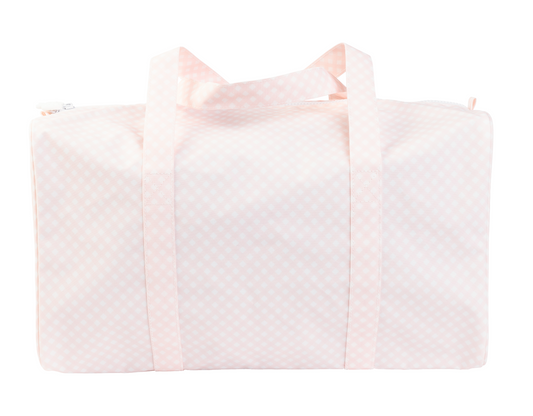 Apple of my Isla- Pink Gingham Duffle Bag