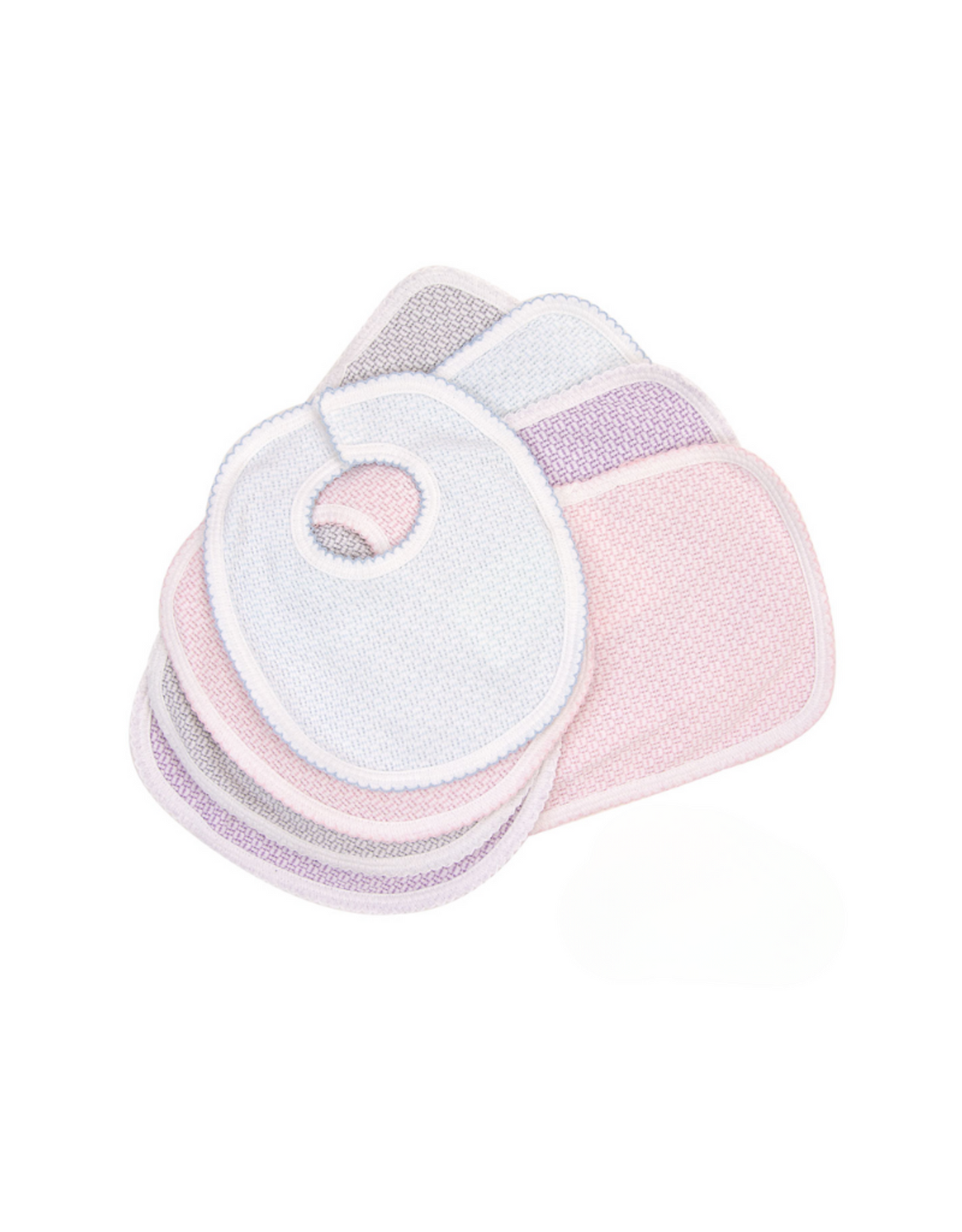 Paty Bib and Burp Set- pink/white