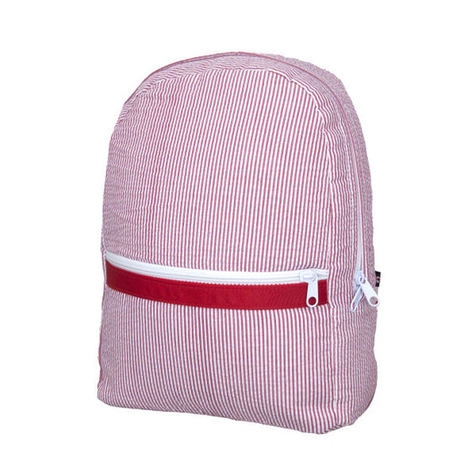 Red Stripe Seersucker Backpack