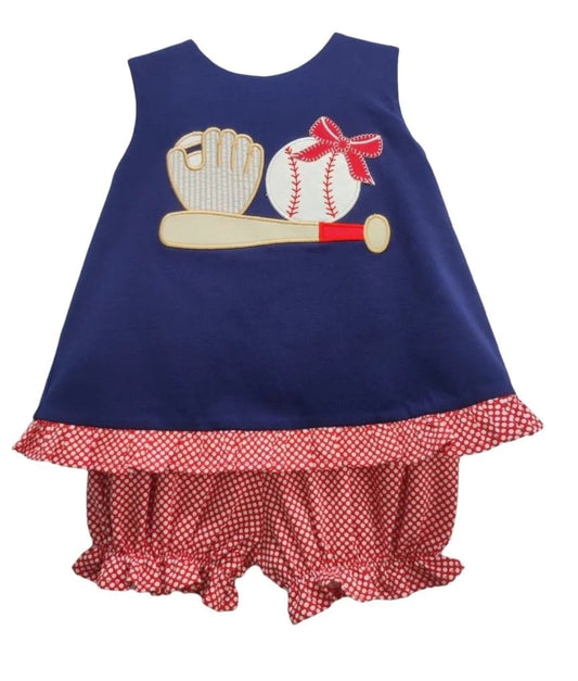 Three Sisters Baseball bloomer set Girl