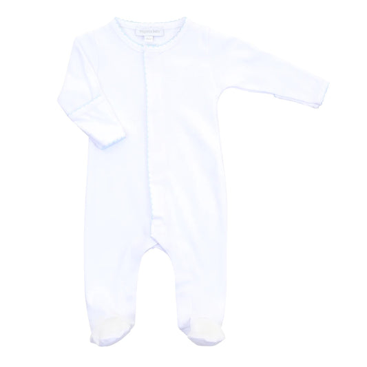 Magnolia Baby Blue Trim Footie