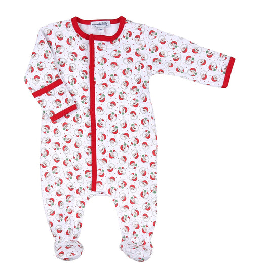 WINKING SANTA PRINT FOOTIE