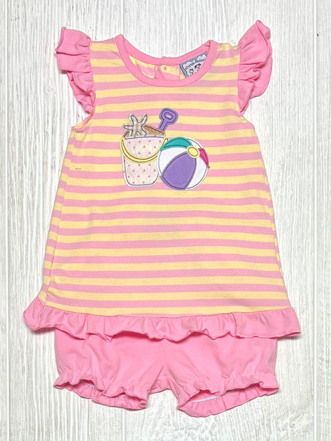 Three Sisters Baby Beach Fun Applique Bloomer Set