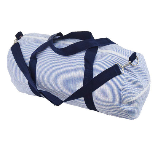 Navy Seersucker Duffel