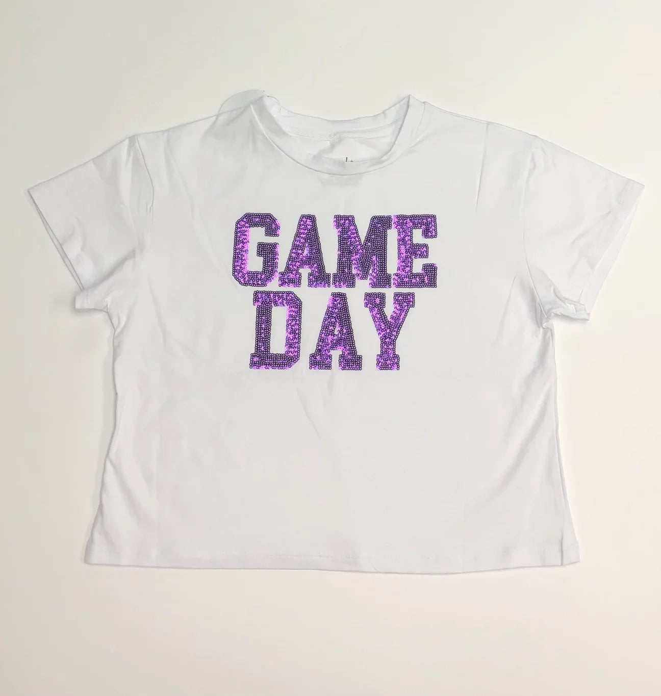 GAME DAY SEQUIN PURPLE TEE