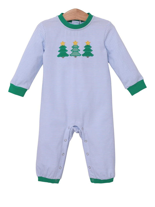 CHRISTMAS TREES APPLIQUE ROMPER