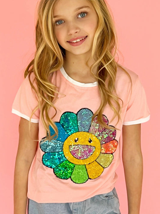 Happy Daisy Sequin Tshirt