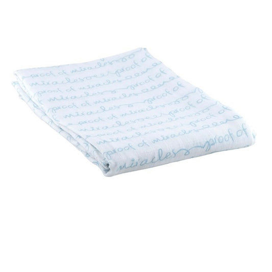 Proof of Miracles Blue & White Baby Blanket