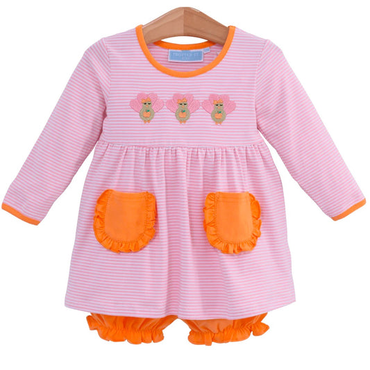 Turkey Trio Embroidered Bloomer set