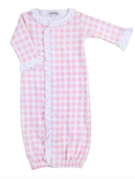 Baby Checks Ruffled Front Converter -PInk